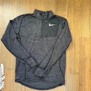 EUC Men’s 1/4 zip Nike Running Dry Fit heather grey pullover - size large